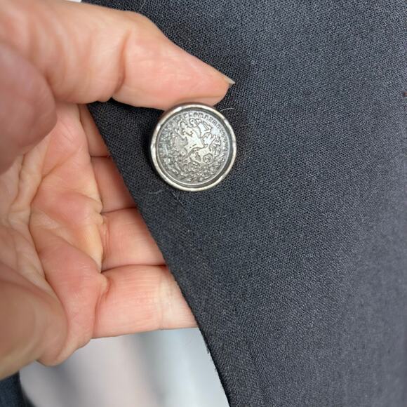 Cabi military jacket size 4 mid-length gray tailored corpcore long blazer goth - Picture 4 of 12